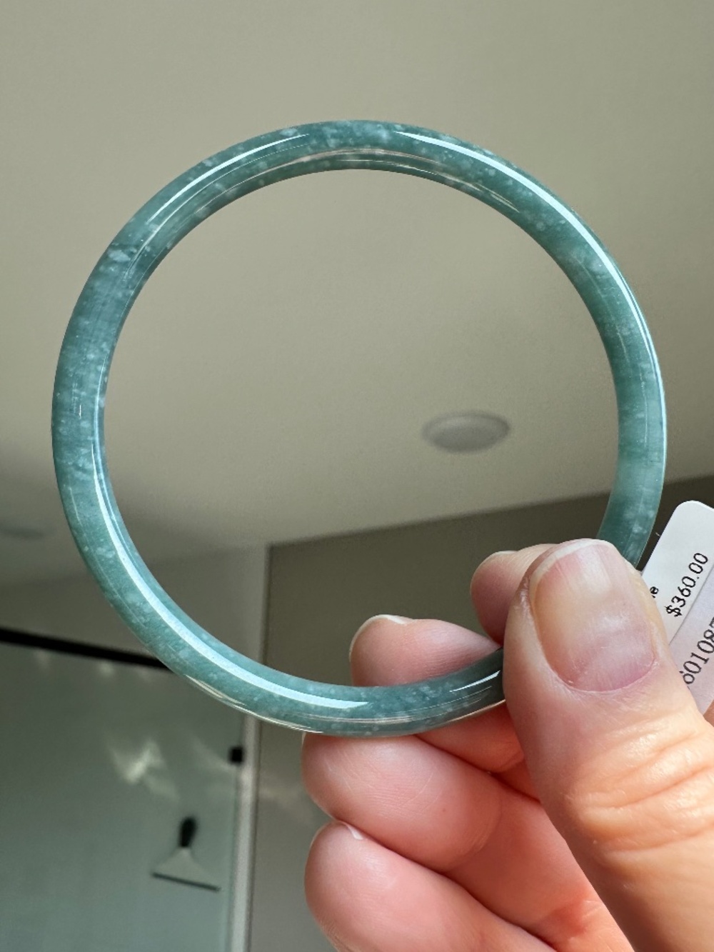 Certified Grade A Natural Guatemalan Blue Water Jadeite Solid Bangle Bracelet